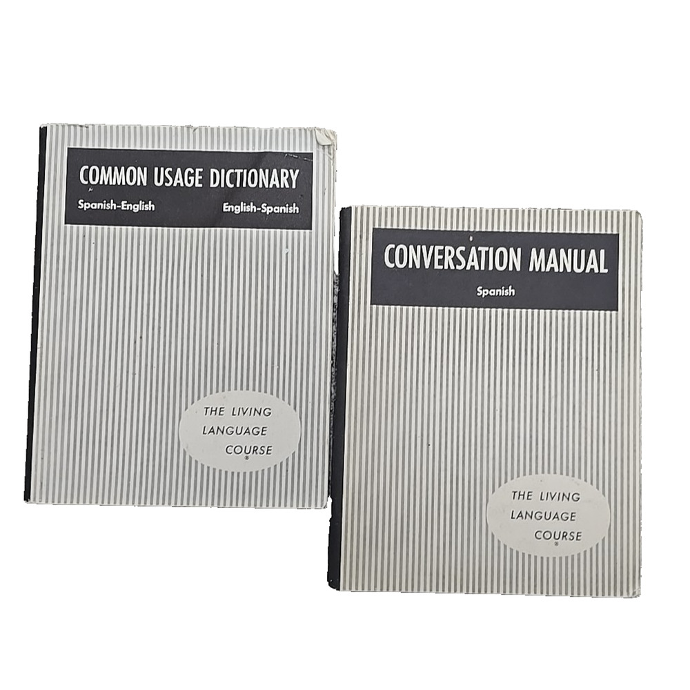 Lot of 2 Vintage 1955 Living Language Course Dictionary & Manual Paperback Books